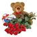 red roses with teddy and chocolates. Romania